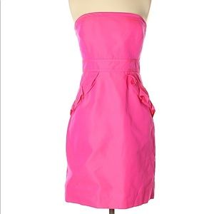 Hot pink J Crew pink strapless dress